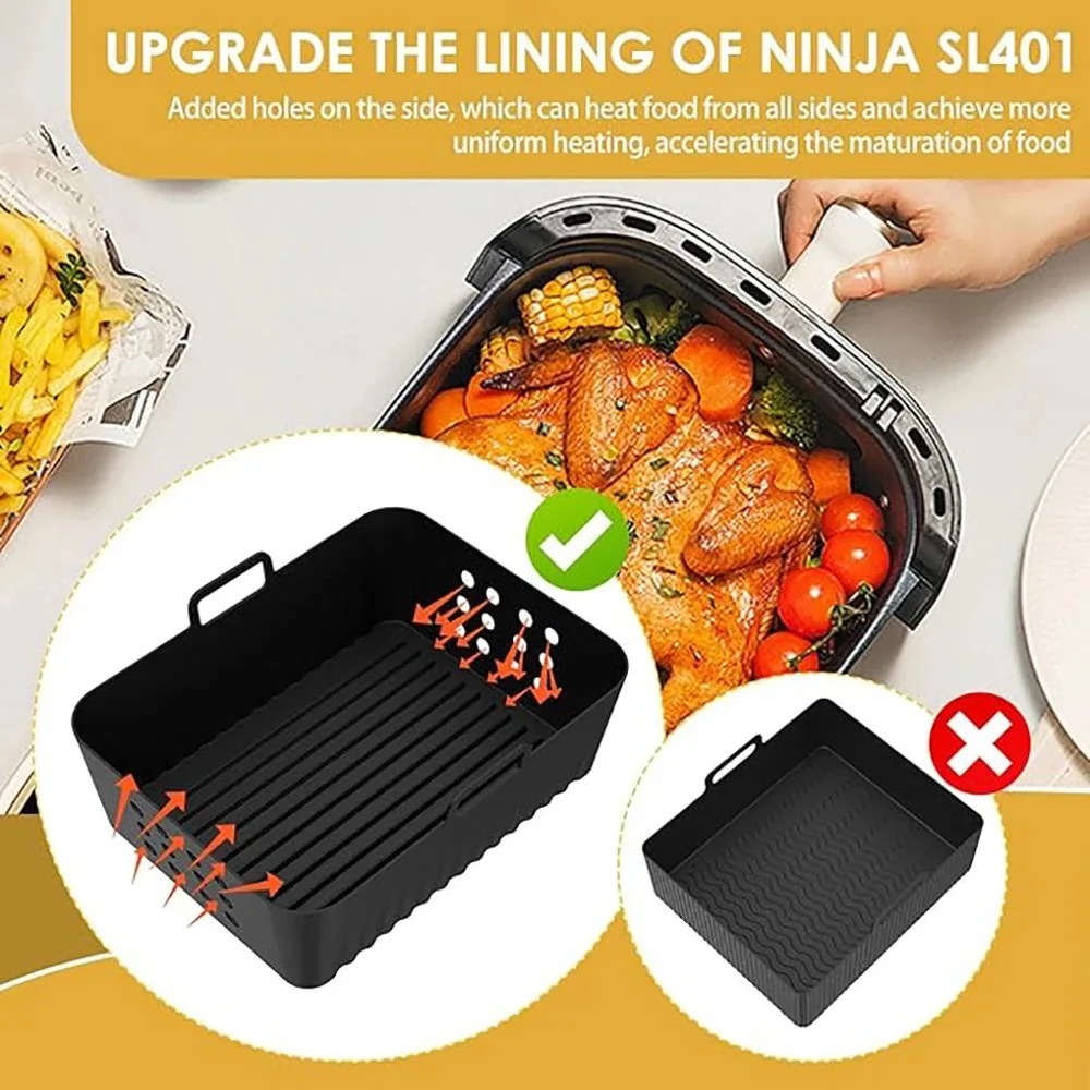 Silicone Steamer Basket - 2Pcs Air Fryer Silicone Liners for
