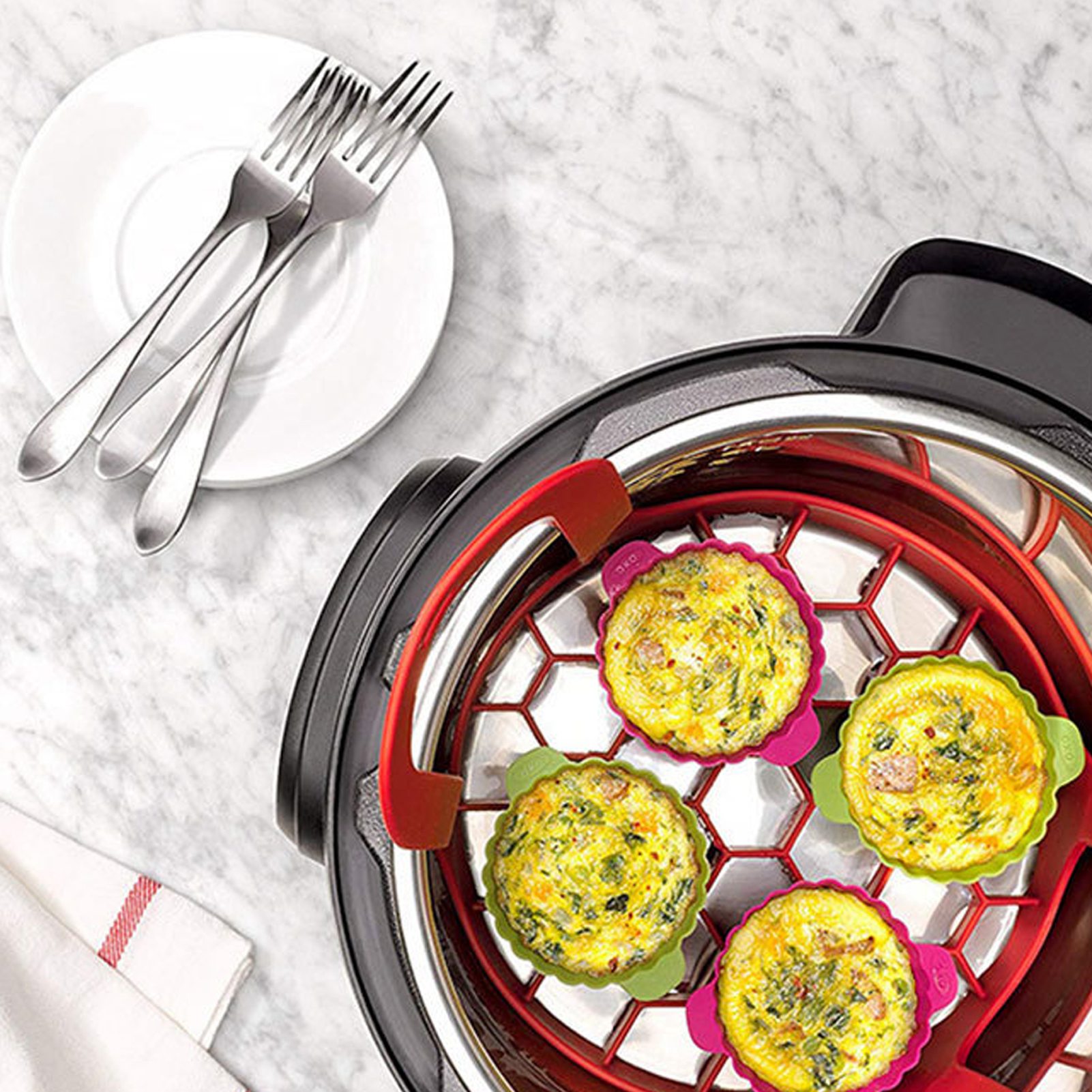 4pcs Set Silicone Kitchen Tool - Silicone Steamer Basket 评论和价格