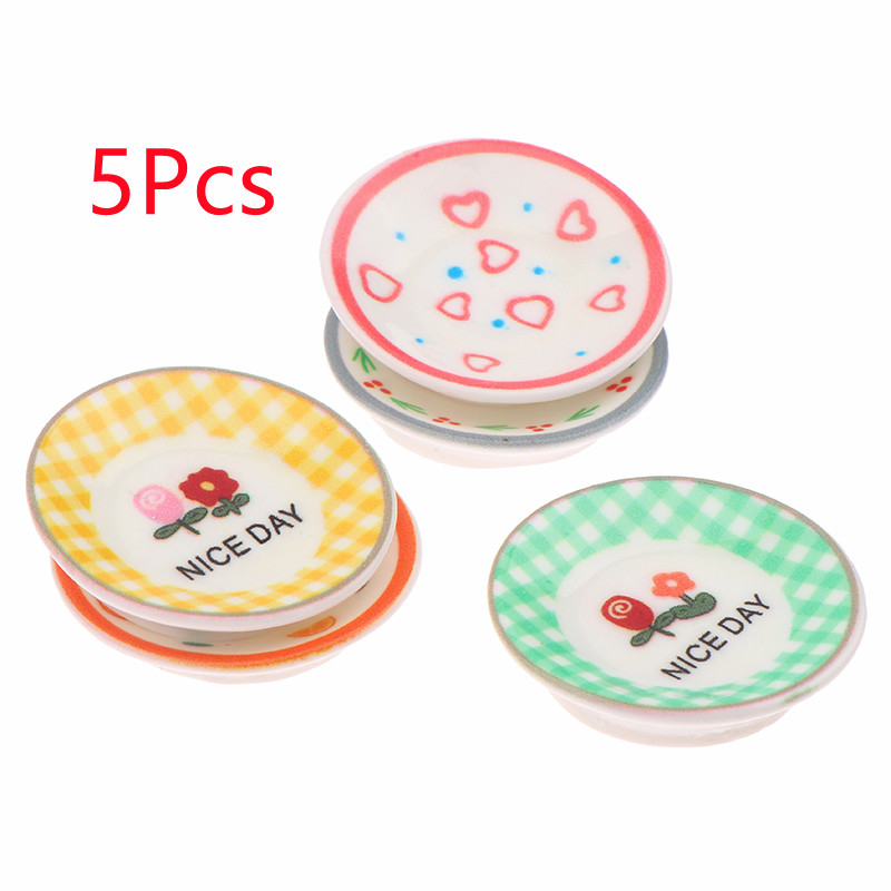 5Pcs 1/12 Dollhouse Mini Plate - Kitchen Gadgets Plus 评论和价格