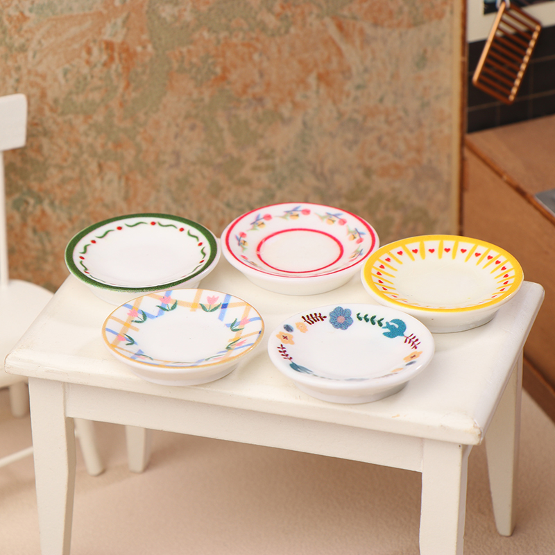 5Pcs 1/12 Dollhouse Mini Plate - Kitchen Gadgets Plus 评论和价格