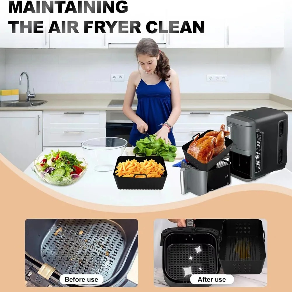 2Pcs Air Fryer Silicone Liners - Silicone Steamer Basket 评论和价格