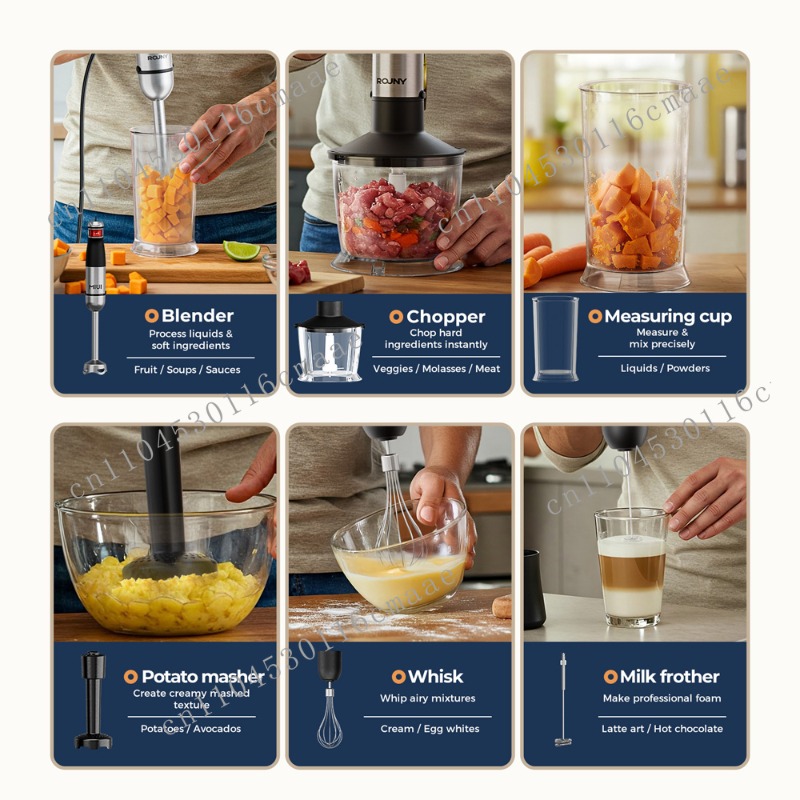 6-in-1  1200W Powerful Hand Bl - Immersion Blender Stick 评论和价格