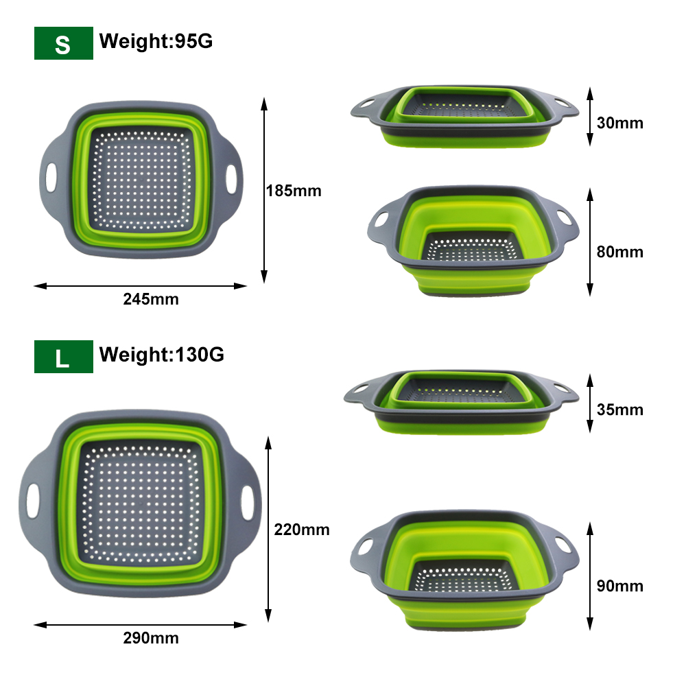 1Pc 2in1 Silicone Folding Drai - Silicone Steamer Basket 评论和价格