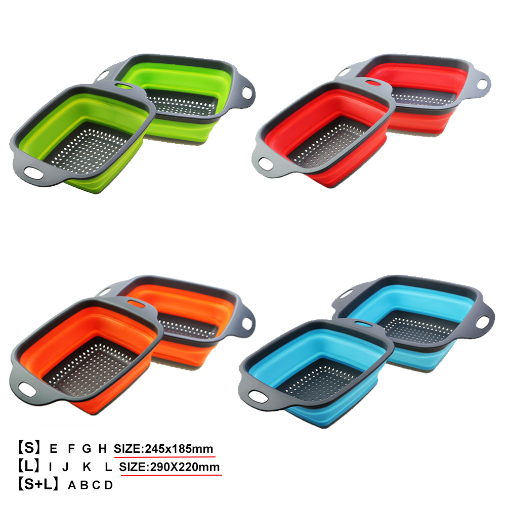 1Pc 2in1 Silicone Folding Drai - Silicone Steamer Basket 评论和价格