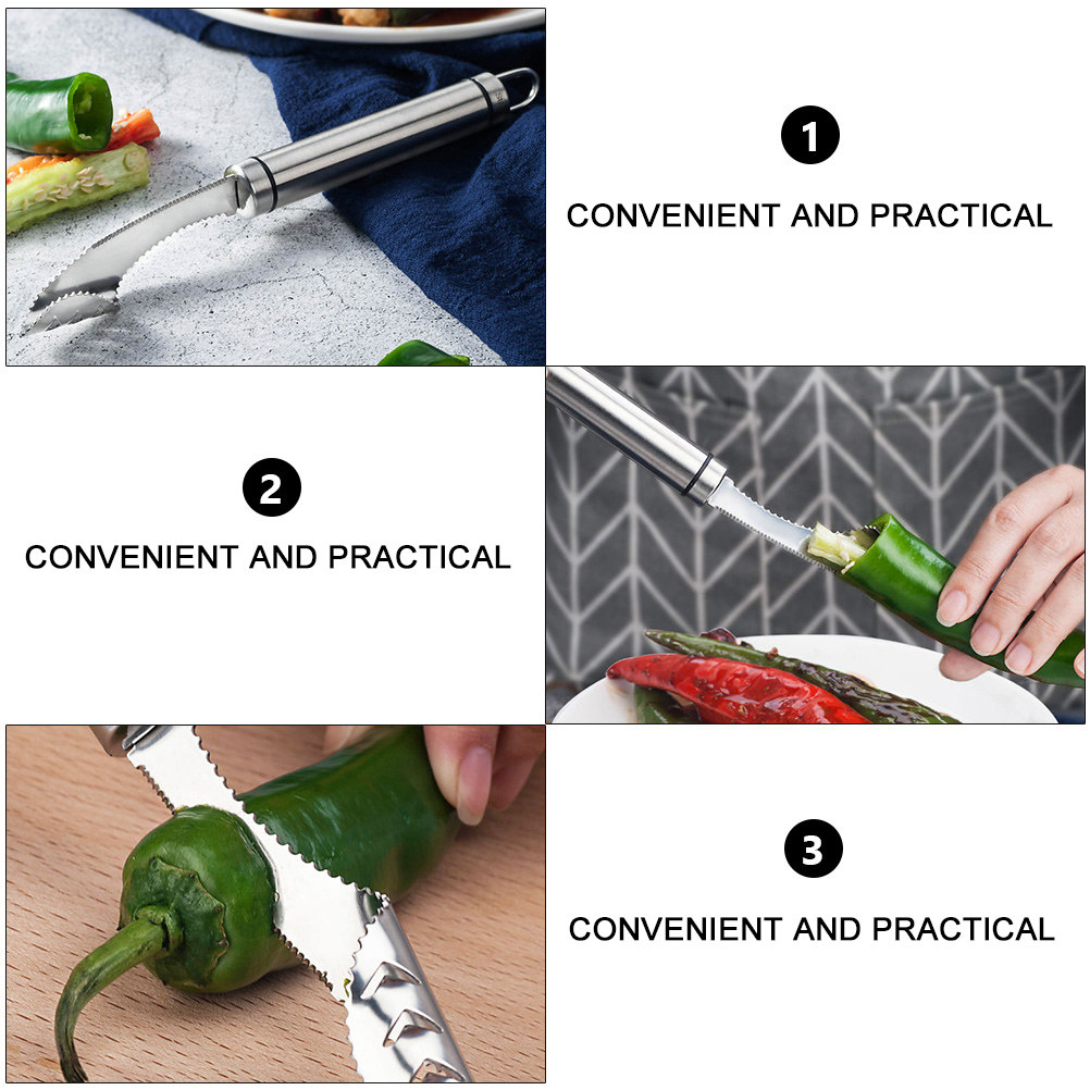 2Pcs Stainless Steel Chili Cor - Kitchen Gadgets Tools 评论和价格