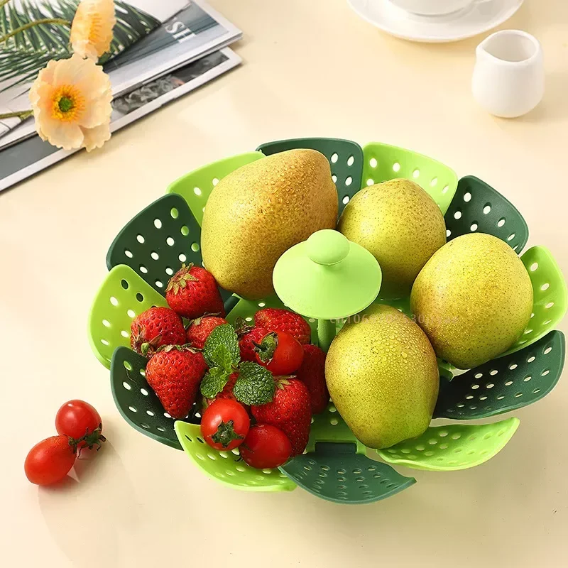 Folding Food Steamer Vegetable - Silicone Steamer Basket 评论和价格