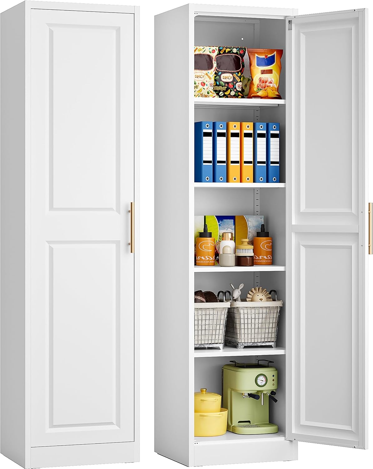 Tall Narrow Storage Cabinet Wi - Kitchen Gadgets Organizer 评论和价格