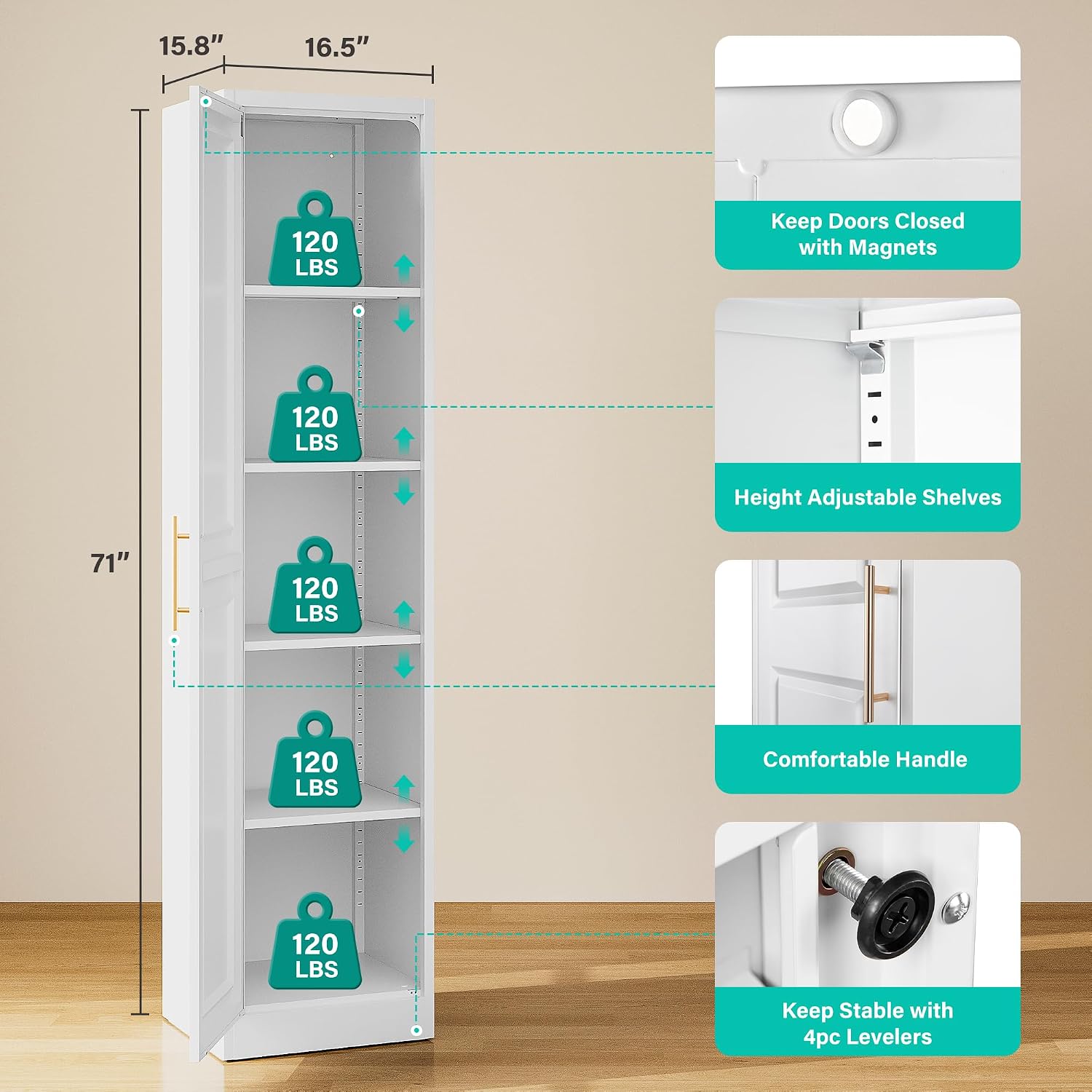 Tall Narrow Storage Cabinet Wi - Kitchen Gadgets Organizer 评论和价格