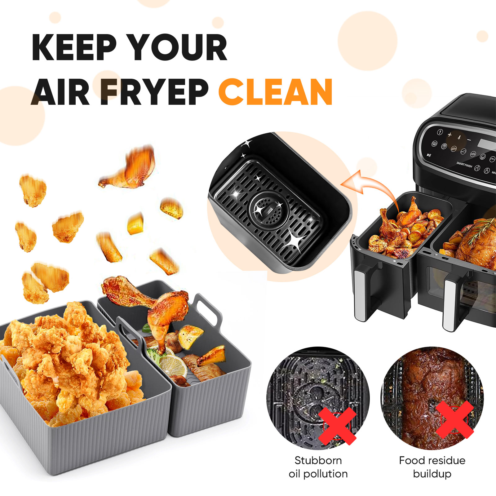 2pcs Set Silicone Air Fryer Ma - Silicone Steamer Basket 评论和价格