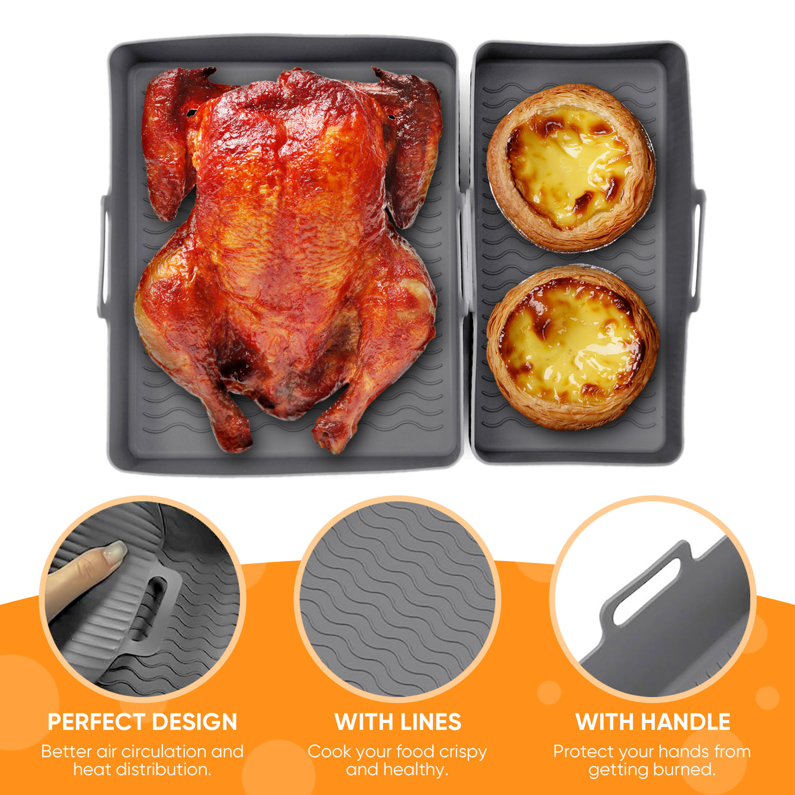 2pcs Set Silicone Air Fryer Ma - Silicone Steamer Basket 评论和价格