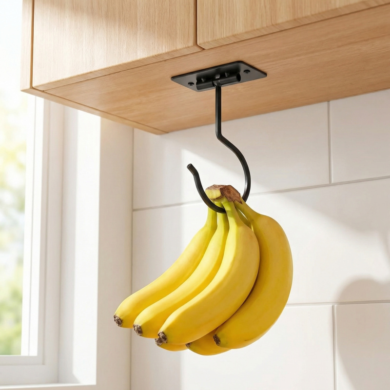 Black Metal Self-Adhesive Bana - Kitchen Gadgets Organizer 评论和价格