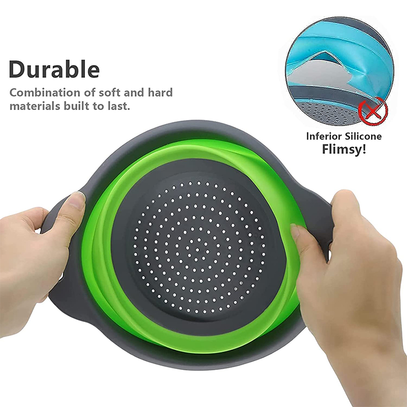 2 Pcs/Set Foldable Silicone Co - Silicone Steamer Basket 评论和价格